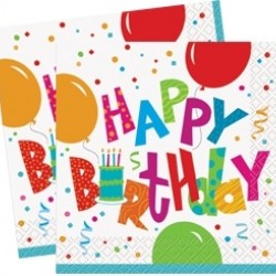 16 Adet 33X33 Santim Birthday Jamboree Kağıt Peçete