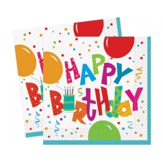 16 Adet 33X33 Santim Birthday Jamboree Kağıt Peçete