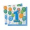 16 Adet 33X33 Santim First Birthday Balloons Blue Kağıt Peçete