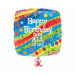 18 inç Happy Birthday From All Of Us Folyo Balon