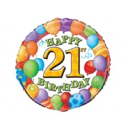 18 inç 21 Yaş Birthday Folyo Balon