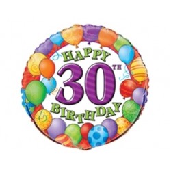 18 inç 30 Yaş Birthday Folyo Balon