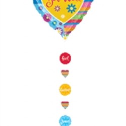 24 İnç Get Well Stripes Ağırlıkı Folyo Balon