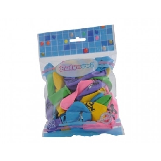 25li 4+1 Bakugan Baskılı Pastel Renk Balon