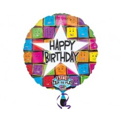 28 inç Happy Birthday Faces Müzikli Folyo Balon