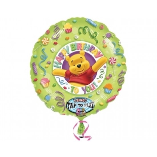 28 inç Winnie the Pooh Happy Birthday Müzikli Folyo Balon