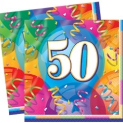 33x33 Cm 50 Yaş Brilliant Birthday 16 Adet Peçete