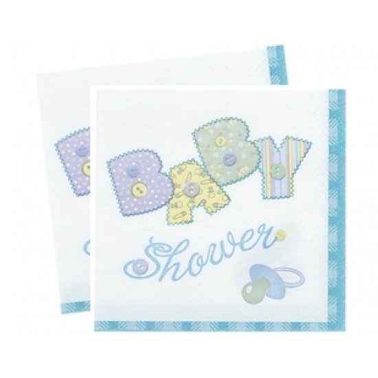 33*33 cm ebatında 16 adet Baby Blue Stitching Kağıt Peçete