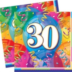 33x33 Cm 30 Yaş Brilliant Birthday 16 Adet Peçete