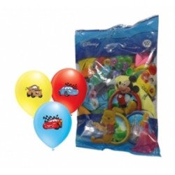 4+1 The Cars Baskılı Karışık Pastel Renk Balon
