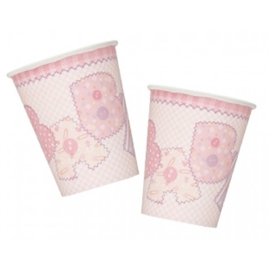 8 adet 180/200cc Baby Pink Stitching Bardak 