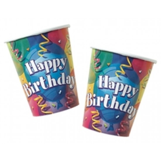 8 Adet 180/200cc Brillant Birthday Lunch Bardak