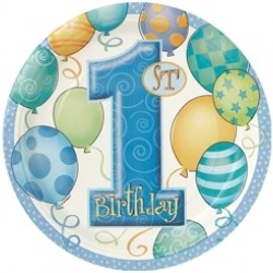 8 Adet 23 Santim First Birthday Balloons Blue Tabak