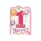 8 Adet First Birthday Balloons Pink Davetiye