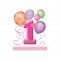 8 Adet First Birthday Balloons Pink Parti Çantası