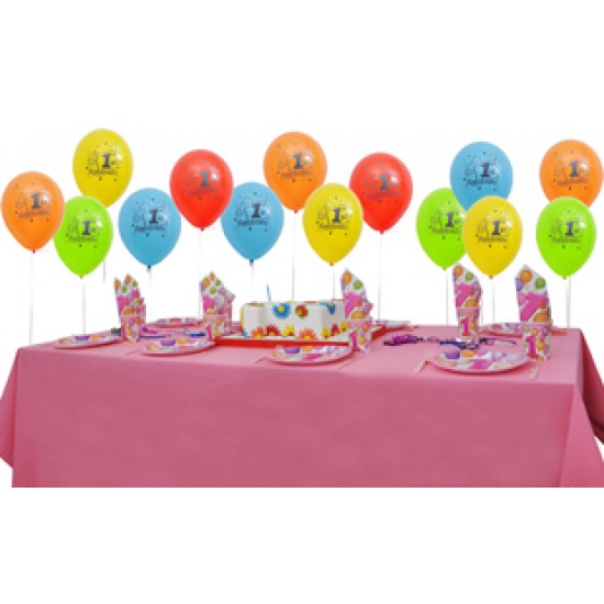 8 Kişilik First Birthday Pink Ekonomik Set