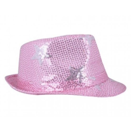 Pembe Renk Üstü Yıldızlı Yetişkin Şapka