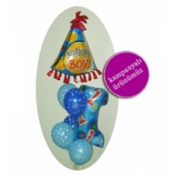 Happy Birthday Boy Uçan Balon Demeti