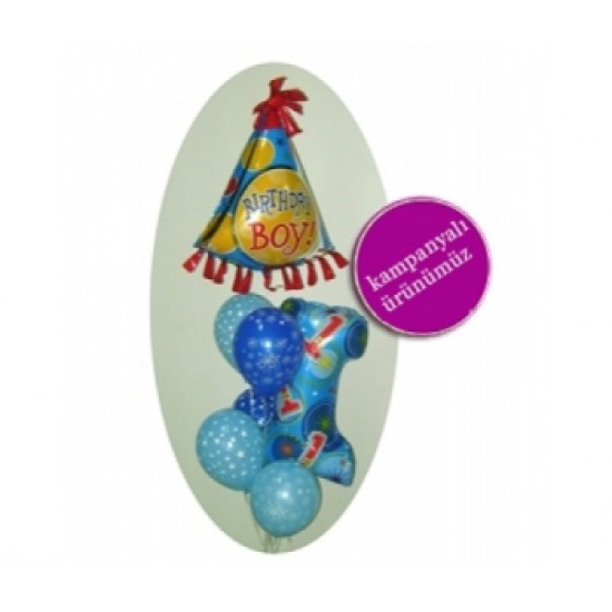 Happy Birthday Boy Uçan Balon Demeti