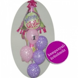 Happy Birthday Girl Uçan Balon Demeti
