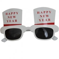 Happy New Year Yazılı Beyaz Çerçeve Parti Gözlüğü