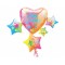 Super Shape Sparkle Hearts Birthday Cluster Folyo Balon